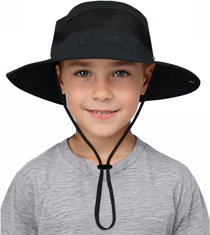 Kids Sun Hat UPF 50+ Sun Protective Bucket Hat for Kids Boys Girls Wide Brim Summer Beach Fishing Safari Adjustable Hat