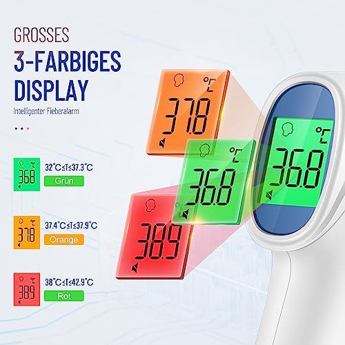 Fieberthermometer kontaktlos für Babys Kinder und Erwachsene, Infrarot-Stirnthermometer mit...