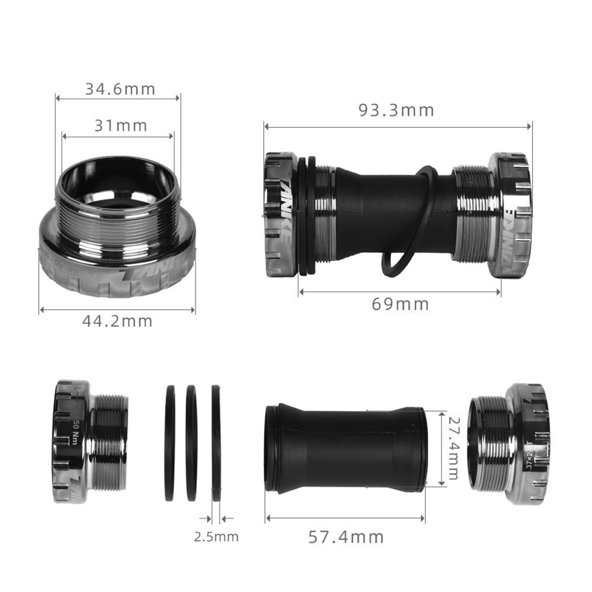 Platos Y Bielas 170mm BTT MTB Integrado Hueco Bielas 32/34/36/38/40T Aleación De Aluminio Redondo Plato con BB