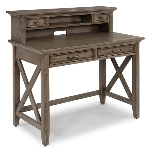 Bowery Hill Farmhouse Wood Student Desk With Hutch In Gray #TOP7