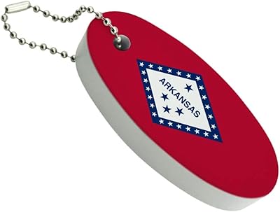 GRAPHICS & MORE Arkansas State Flag Floating Keychain Oval Foam Fishing Boat Buoy Key Float