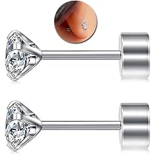 G23 Titanium Flat Back Earrings Hypoallergenic Cartilage Studs