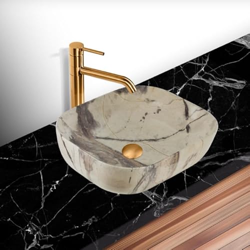 S Strictly Kitchen + Bath Strictly Sinks 20 Inch Bathroom Vessel Sink – Calacatta Marble Design Ceramic Countertop Bathroom Sink cover