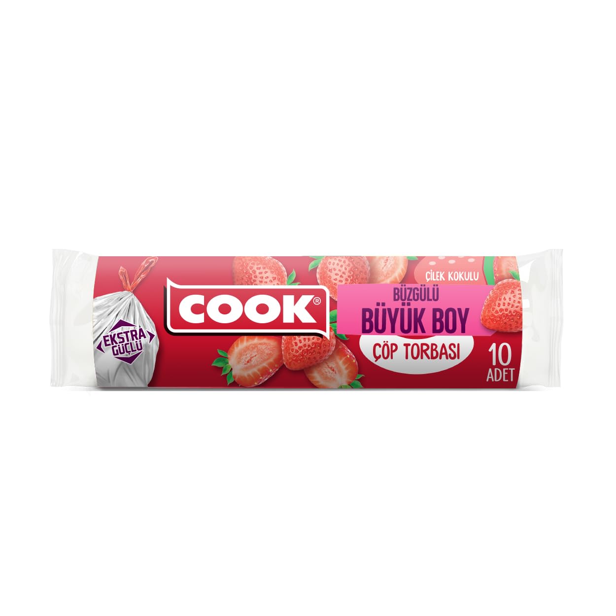 Cook Büzgülü Kokulu Büyük Boy Çöp Torbası (Çilek)