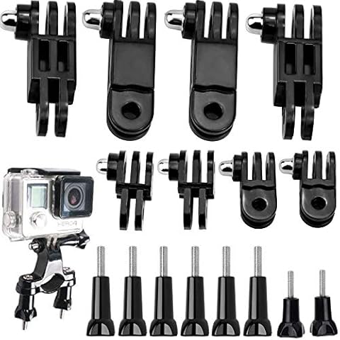 16 PCS 3 Way Mount Extension Arm Set for GoPro 3 in 1 Adjustable Pivot Arm Extension Thumb Knob Buckle Clip Basic Mount Extension Kit for SJCAM Hero Sports Camera Cover