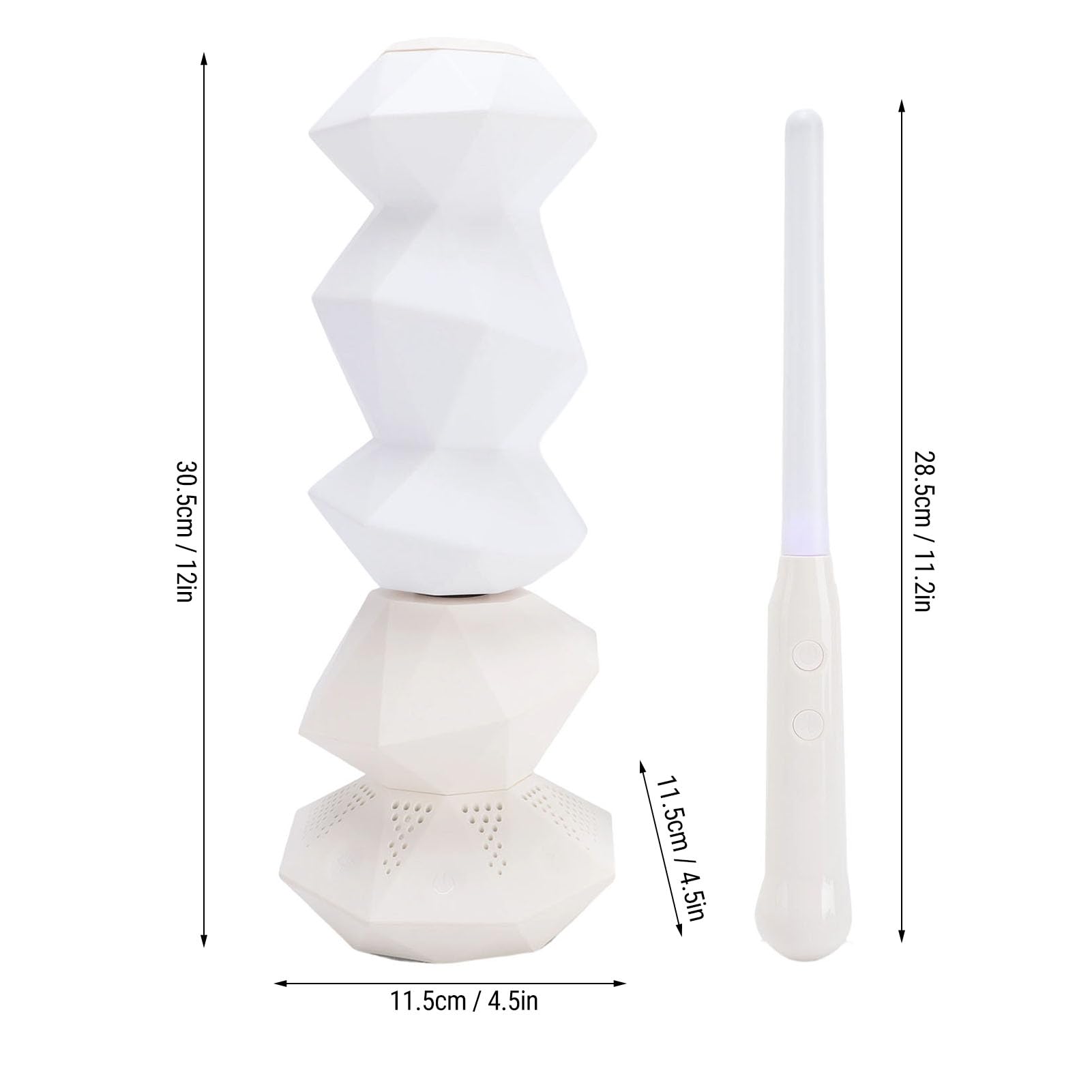Hyuduo Luce Notturna Musicale con Controllo Bacchetta Cambio Colore RGB, Luce Ambientale da Scrivania Sincronizzazione Musicale modalità Rotante per Arredamento Camera da Letto (WHITE)