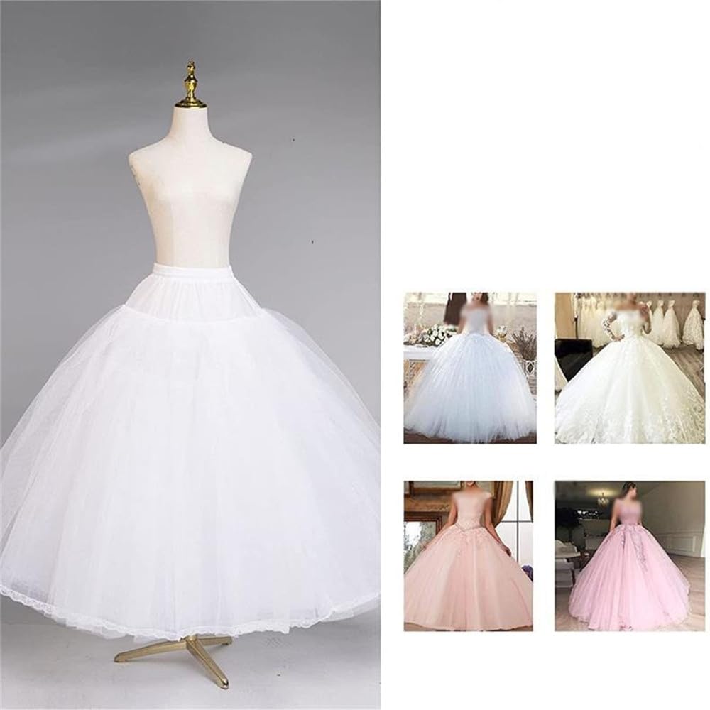 Damska tiulowa halka, długa spódnica, biała, wielowarstwowa, Puffy Cosplay, halka na bal absolwentów, suknia wieczorowa, suknia ślubna, długość 95 cm