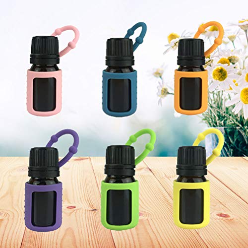 Lurrose 6pcs Luva de Silicone para Frasco de Óleo Essencial Estojo de Proteção de Silicone para Aces