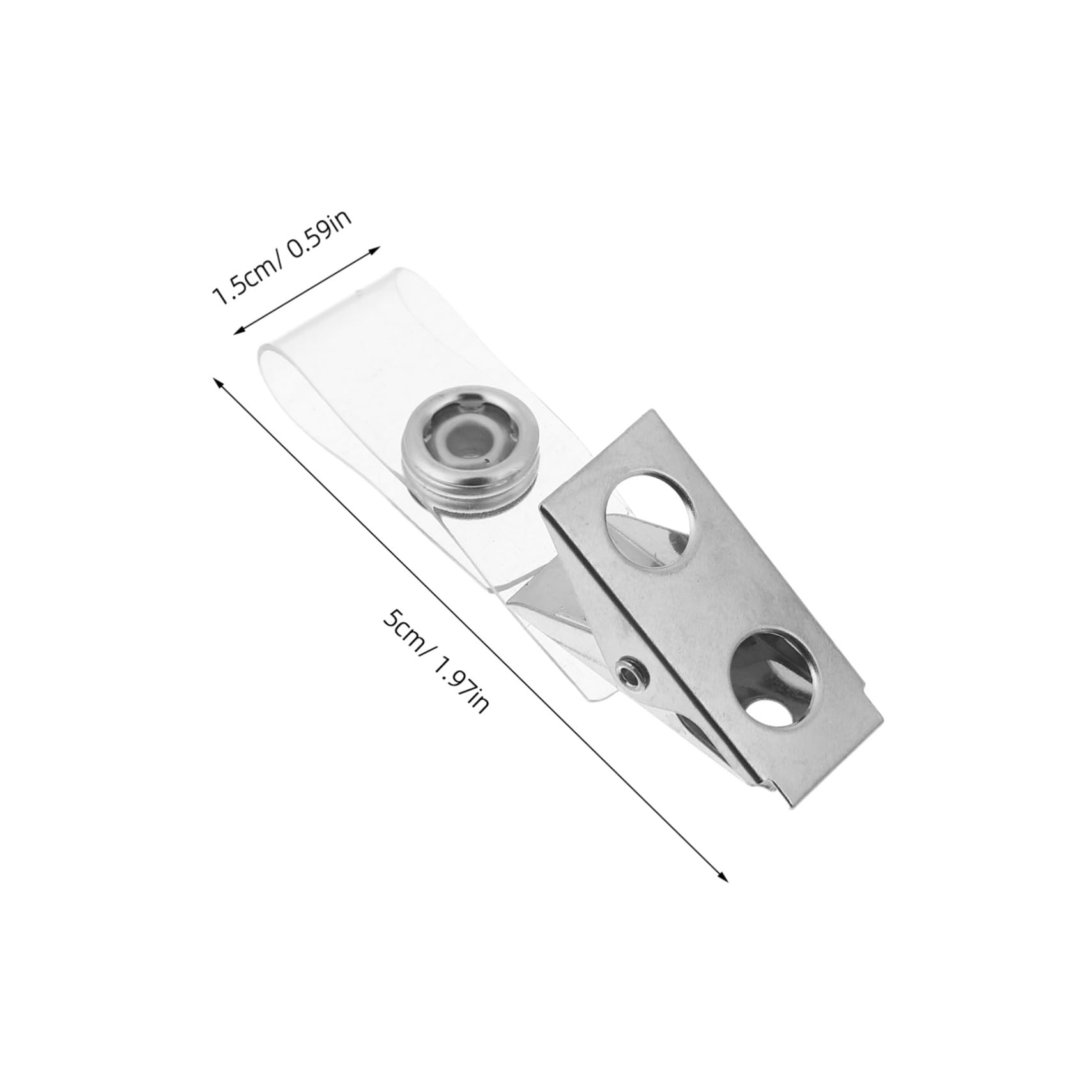 Porta Credenciales de Metal Plata 120piezas Plástico y Metal | Clips de Insignia de Metal, Clip de Identificación, Decoracion Colegio, Tarjeteros para Oficina y Estudiantes