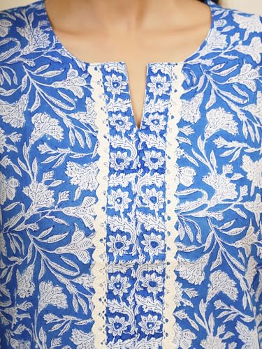 Image of Pure Cotton Printed Short Kurti for Women | Traditional Block Print Kurta Top | Casual & Workwear Ethnic Fashion