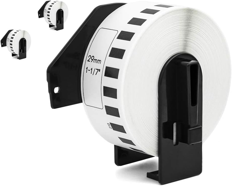 Label Orison Compatible with DK-2210 Continuous White Labels DK2210 1-1/7" x 100'(29mm x 30.48M) with Non-refillable Cartridge for QL-500 QL-800 Printers,3 Rolls