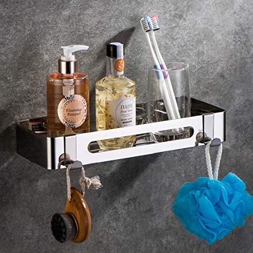 304 Stainless Steel Wall Mount Shower Basket Hanging Rack Bathroo...