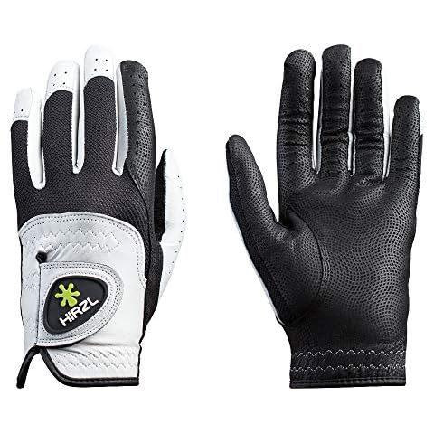 HIRZL Trust Control Men's Textured Palm Kangaroo Leather Golf Glove (Left Hand, Medium Large, Black/White) Cover
