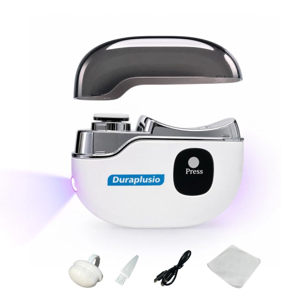 Electric Nail Clipper & Polisher with Safety Guard, White