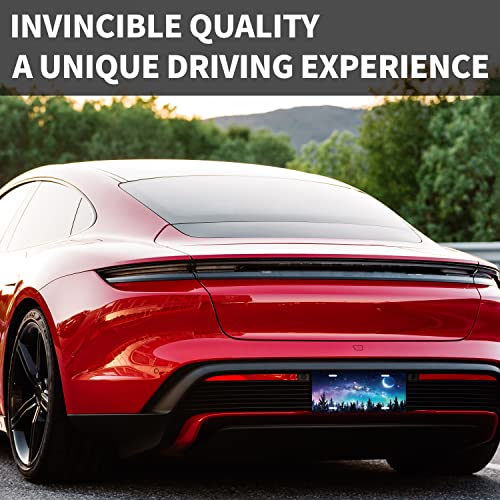 Beautiful Moon Phases Car Front License Plate Cover Colorful Mountain Stars Galaxy Personalise License Plate Rust-Proof Stainless Steel Metal Car Plates Tag Novelty Decorative 12.2" X 6.2" Men Women #TOP4