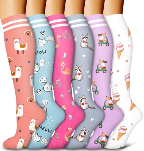 Image of Bluemaple 6 Pack Copper Compression Socks for Women and Men Circulation-Best Support for Medical, Running,Nursing,Athletic