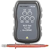 Voreinstellbarer Prüfstrom VOLTCRAFT VC-34 FI-Schnelltester CAT III 250 V