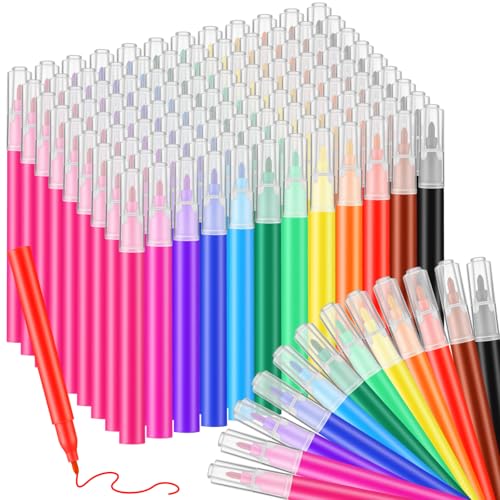 Colored Pen Bulk, 0.8mm Tip, 12 Vibrant Colors 3.5 Inch Port