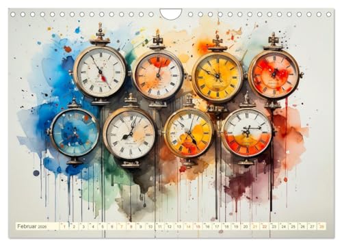 Uhren Uhrzeit (Wandkalender 2026 DIN A4 quer), CALVENDO Monatskalender: Uhren Uhrzeit - eine Verschmelzung von Technologie und Kreativität. (CALVENDO Technologie)