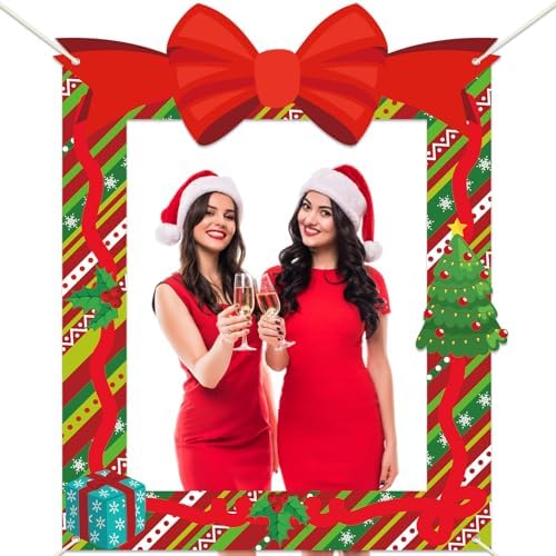 Christmas Party Decorations Bowknot Gift Box Photo Booth Props Ch...