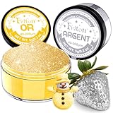 Paillettes Comestibles - Colorant Alimentaire Poudre 2 Couleurs, Decoration Gateau Comesti...