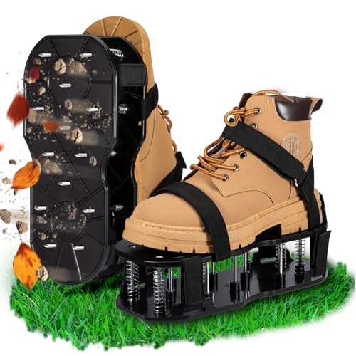 NAZZO Lawn Aerator Shoes, Upgrade Double Layer Lawn Shoes, Spring-Loaded Design, No Dirt on the...
