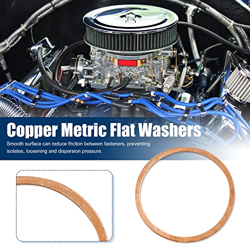 sourcing map Kupferdichtringe Sortiment Kfz Kupferringe 2 STK.Kupfer Dichtringe Unterlegscheiben 40mm Inner Dmr.für Schrauben Verbindungselemente