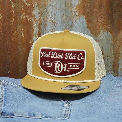 Image of Red Dirt Hat Company Adjustable Snapback Rope Hat - Stylish Snapback Trucker Cap for Men & Women, One Size Fits All (US, Alpha, One Size, Dawn - Brown)