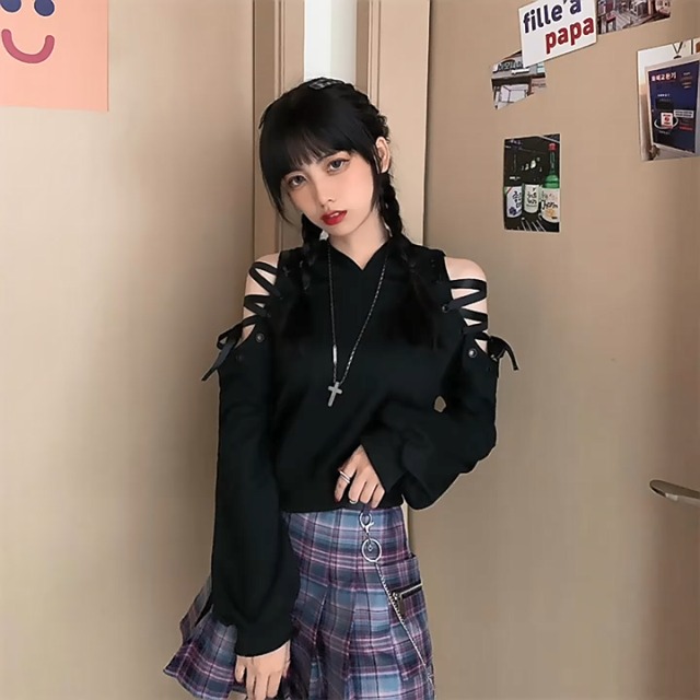 Damen Katzen Ohr Hoodie Kleid - Gothic Kawaii Sweatkleid Für Halloween