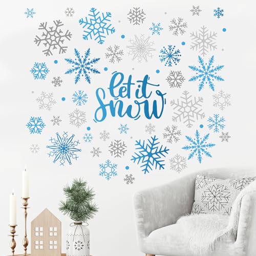 Vinilos decorativos de copos de nieve Mfault 35x12 pulgadas miniatura 3