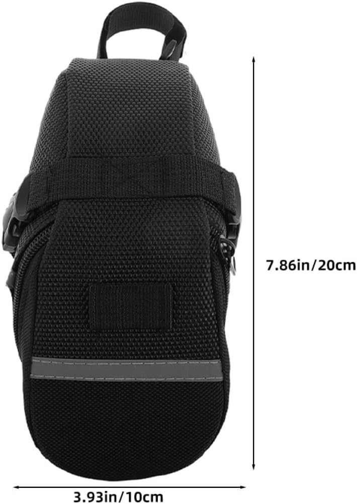Ciieeo 2pcs Mountain Bike Seat Pouch under Seat Cycling Bag Black Saddle Tool Storage Pack for Outdoor Riding and Mountain Road Bikes