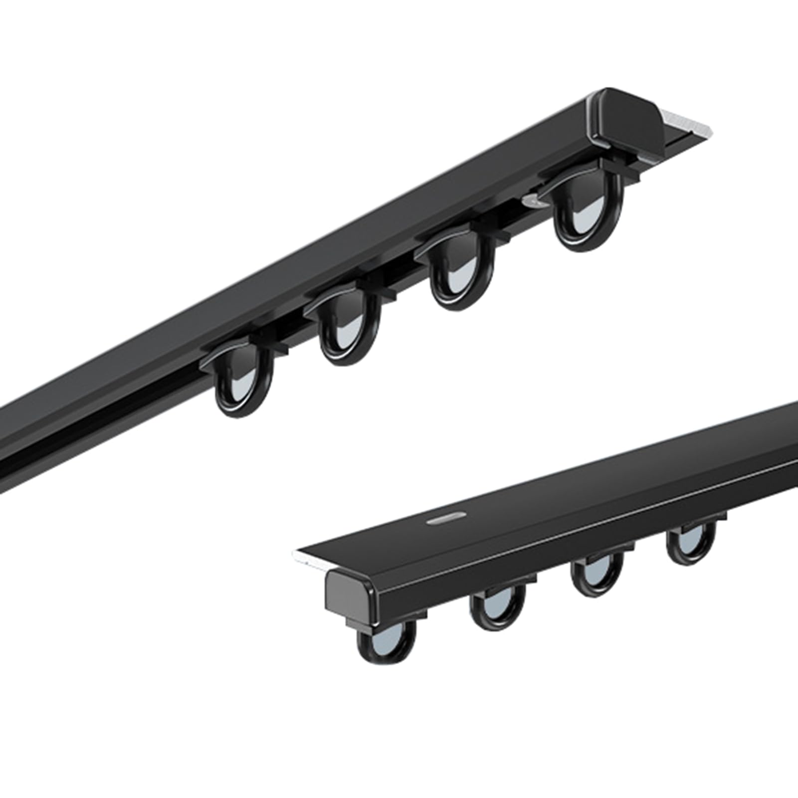 Rail de plafond pour rideaux de 2 à 6 m, système de rail à rideaux en aluminium ultra fin pour séparateur de pièce, léger