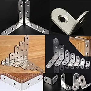 DIY Crafts Stainless Steel Angle Corner Brackets Fasteners Protector Seven Size Corner Stand Supporting Furniture Hardware (Pack of 12 Pcs, 25*25*16mm (0.98*0.98*0.63 inch))