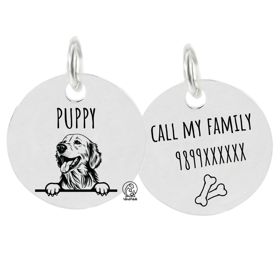 PAWPRO HANDMADE Customized Pet ID Tags: Engraved Personalized Collar Tags for Dogs, Cats, Puppies, and Horses - Classic Tag with Breed Face (Round Shape) (B0CLJ318WF) Amazon Price History, Amazon Price Tracker