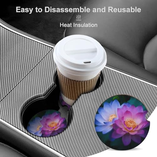 Portavasos para coche decorativo con diseño floral 2 unidades miniatura 4