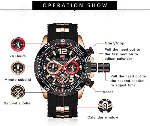 AIMES Watch for Men Sport Military Waterproof Chronograph Mens Watches Analog Quartz Big Face Classic Stylish Fashion Casual Designer Business Work Wrist Watch Elegant Gift for Men - Image 6