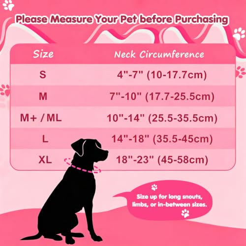 Image of Grand Line Inflatable Dog Cone Collar, Soft Pet Recovery After Surgery (M) | Does Not Block Vision | Protective Pet Neck Cone Alternative for Small, Medium, Large Dogs & Cats | Solid Pink