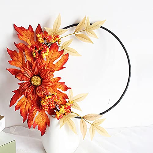 Automne Artificielle Eratifiation Feuilles Porte suspendu Couronne de récolte Festival Festival Rattan Couronne pour la décoration de Thanksgiving Home Cover