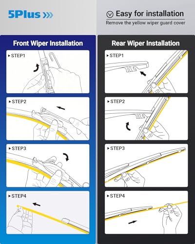 Image of Wipers Replacement for Jeep Wrangler JL 2018-2023 Windshield Wiper Blades,16 inch+16 inch Windshield Wipers with 12 inch Rear Wiper Blade - Factory Fit & All-Season OEM Quality (Pack of 3)