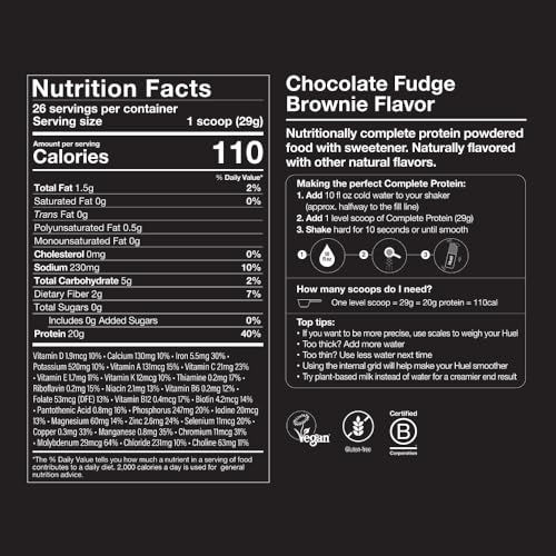 Huel Vegan Protein Powder | Chocolate Fudge Brownie | Complete Nutrition | 20g Protein Powder | 100% Plant-Based | 27 Vitamins & Minerals, Gluten Free, Non-GMO, Lactose Free | 26 Servings - Image 5