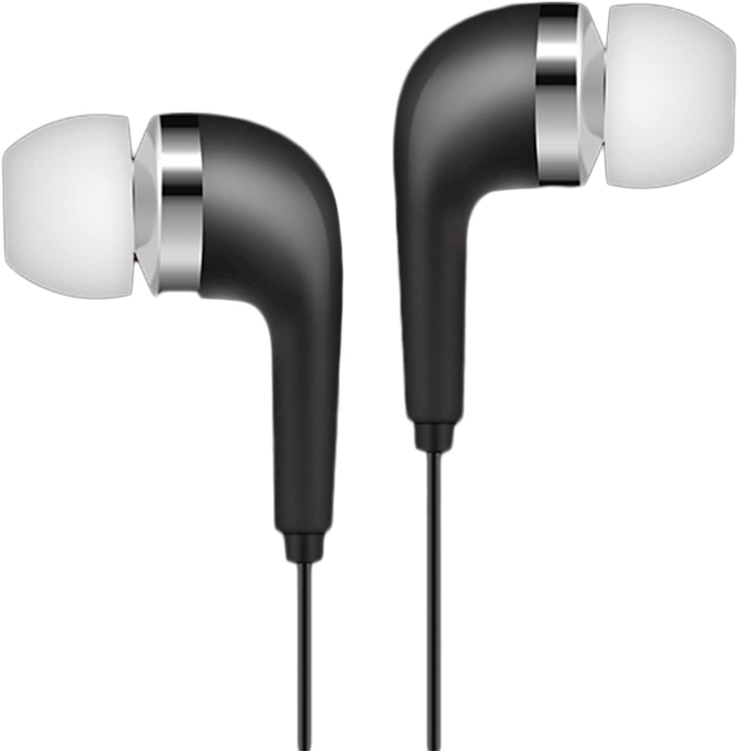 Sluswallow Black Wired Earbuds Headphones- in-Ear Noise Rejection Universal 3.5mm Stereo Sport Headset with Mic for School Gaming Sports Music Black