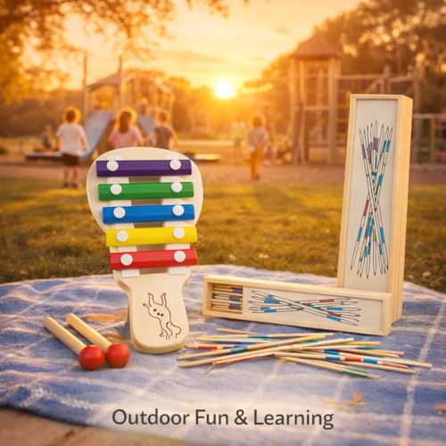 Image of Mikado - Wooden 31 Pickup Stick - Family Indoor & Outdoor Game - Hand Made Toy for Kids - Pack of One Pcs (Combo-9)