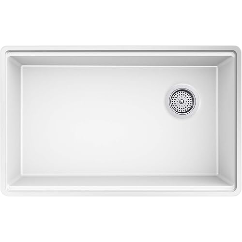Kohler 33712-CM6 Billings® 29" undermount single-bowl kitchen sink, Matte White