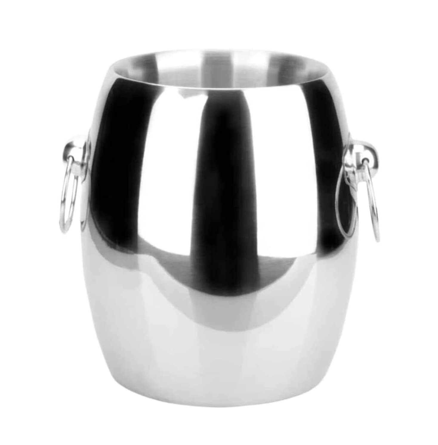 Cubeta​para Hielo, Cubo De Hielo Cubo De Champán Cubo De Vino Cubo De Hielo De Doble Pared De Acero Inoxidable Cubo De Vino De Champán De Metal Decorativo Barril Enfriador Cubo De Hielo Cubo Enfriador