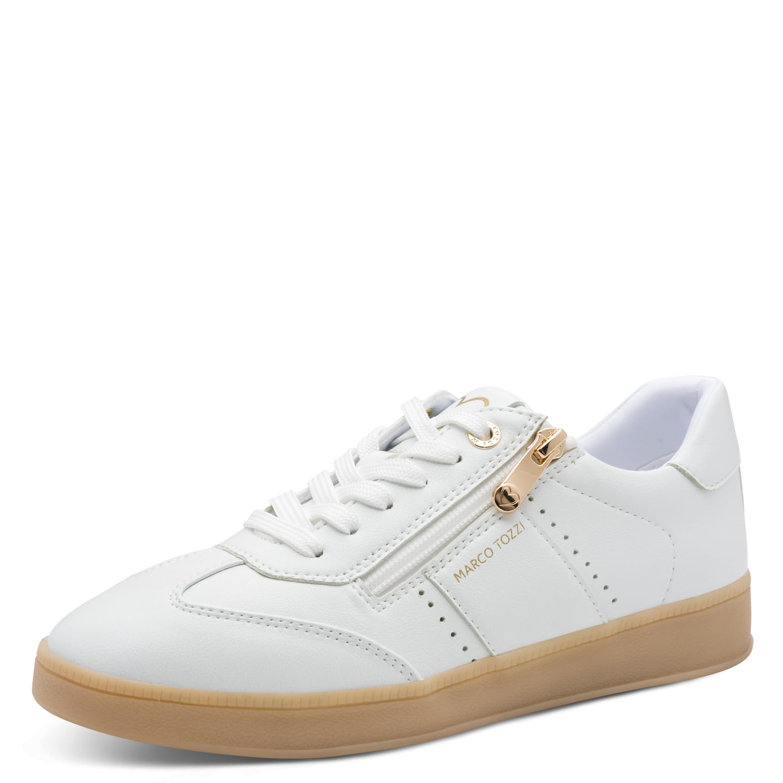 MARCO TOZZI Women's Sneaker Soft Feel Me Removable Footbed Soft Lining Modern, White (White), 4.5 UK