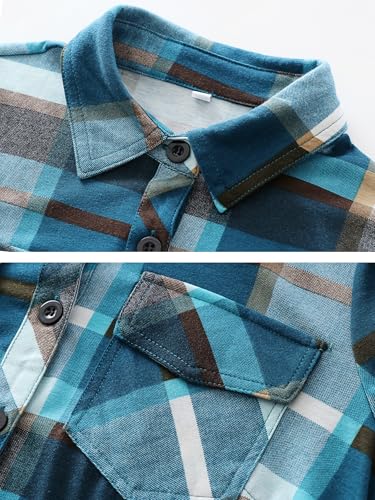 ANRABESS Plaid Button Down Shirts for Women Long Sleeve Roll Up Checkered Blouse Tops 2025 Fall Outfits3