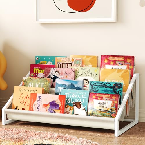 Image of Aokitsink Toddler Bookshelf,Montessori Bookshelf,Bookshelves for Toddlers and Nursery,4 Tier Baby Bookshelves for Kids Rooms,Nursery,Playroom,Baby Room, Small Children Classroom