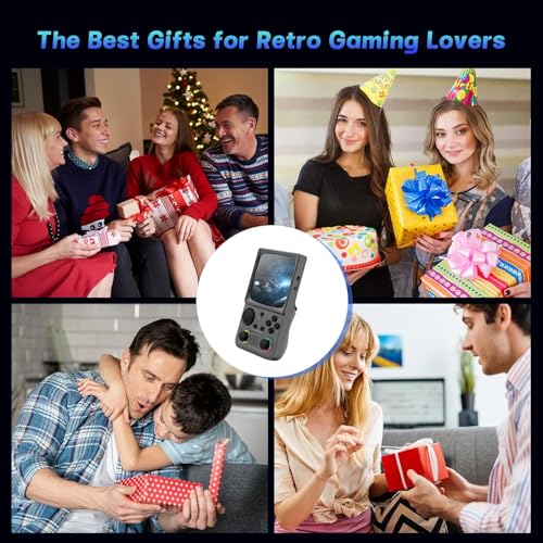 Image of R36TMAX Retro Handheld Game Console, Portable Retro Gaming Console with 4.0 inch CRT-Inspired Screen, 4000mAh Arcade Classics, Supports Multiple Emulators, WiFi Network Battling, 64GB (Gray)
