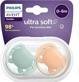 CHUPETA ULTRA SOFT DUPLA LISA 0-6 M VERDE E LARANJA