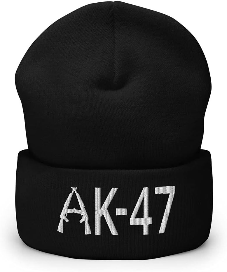 Gunner Gear 2nd Amendment Hat - AK-47 7.62 Country 2A Hat Trucker Style Cuffed Beanie Stocking